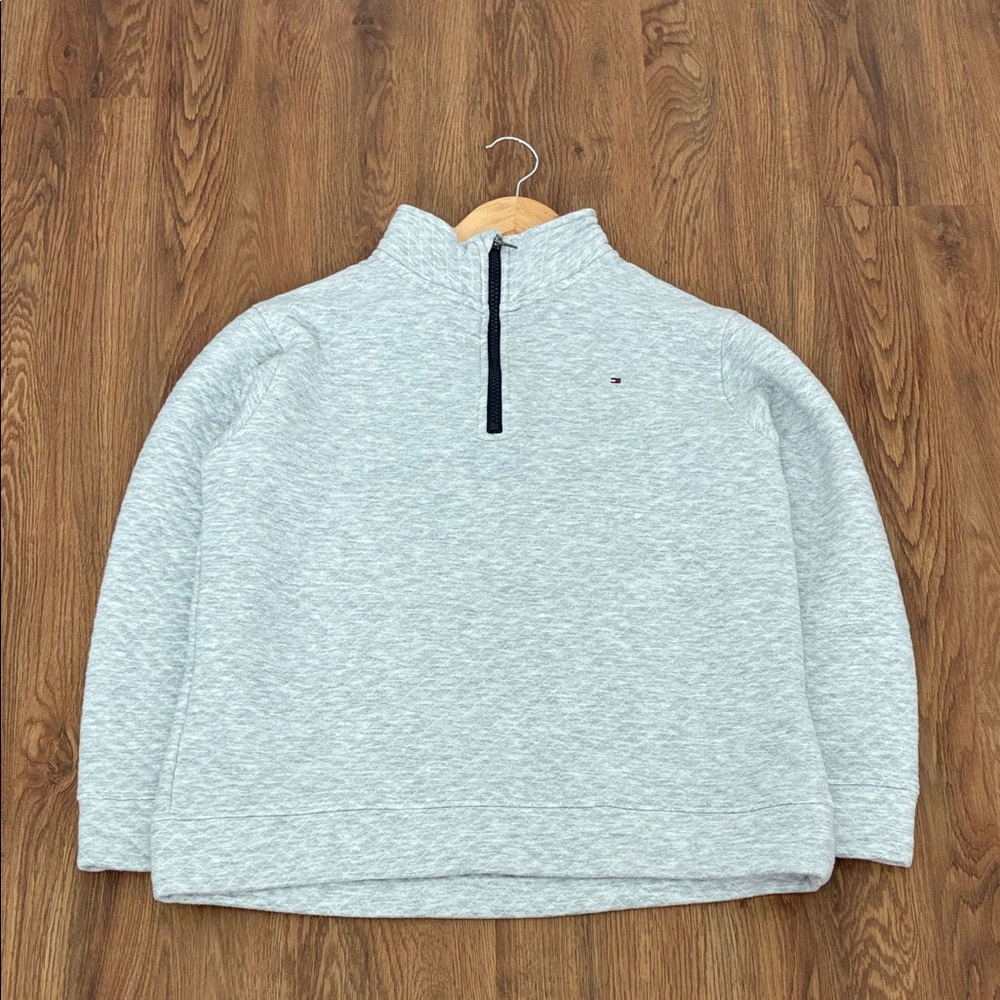 Tommy Hilfiger Light Gray Quarter-Zip Sweater